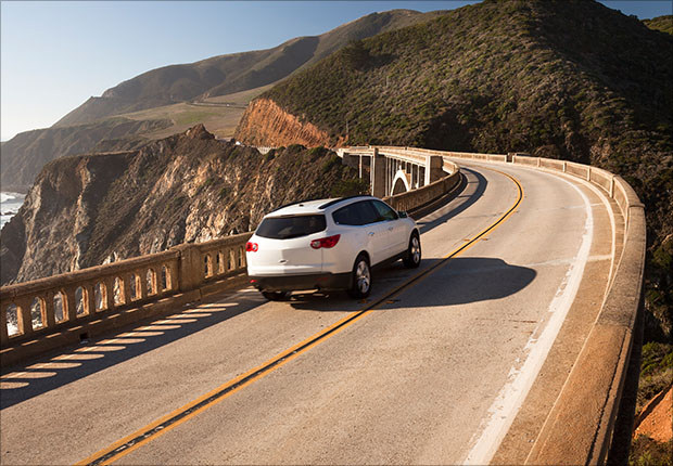 car drive on bridge